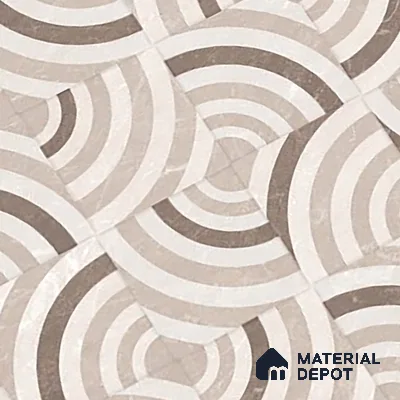 Cream Highlighter Wall Tile TL 06698 Gravier Desert Dune 2 ft x 4 ft Vitrified Glossy Finish - 9 mm | 6 Random Design | Suitable For Bathroom, Accent/Feature Wall, Dining Area