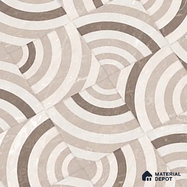 Cream Highlighter Wall Tile TL 06698 Gravier Desert Dune 2 ft x 4 ft Vitrified Glossy Finish - 9 mm | 6 Random Design | Suitable For Bathroom, Accent/Feature Wall, Dining Area