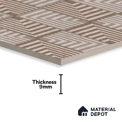Brown Patterned Wall Tile TL 06700 Gravier Rustic Amber 2 ft x 4 ft Vitrified Glossy Finish - 9 mm | 6 Random Design | Suitable for Living Room, Bedroom, Bathroom