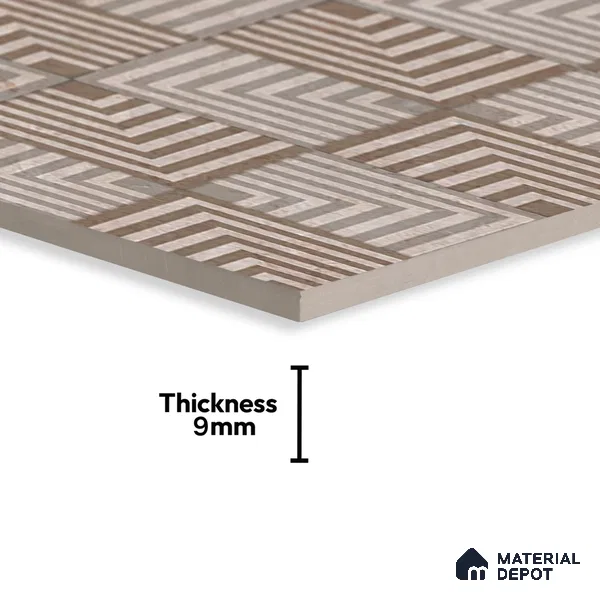 Brown Patterned Wall Tile TL 06700 Gravier Rustic Amber 2 ft x 4 ft Vitrified Glossy Finish - 9 mm | 6 Random Design | Suitable for Living Room, Bedroom, Bathroom