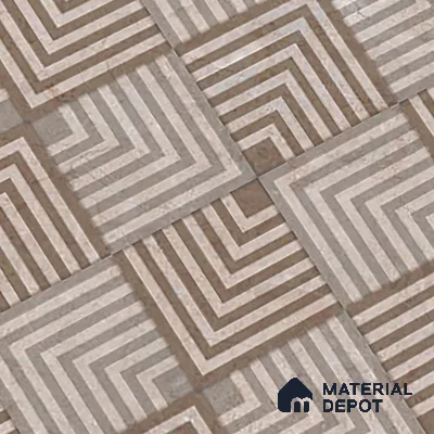 Brown Patterned Wall Tile TL 06700 Gravier Rustic Amber 2 ft x 4 ft Vitrified Glossy Finish - 9 mm | 6 Random Design | Suitable for Living Room, Bedroom, Bathroom