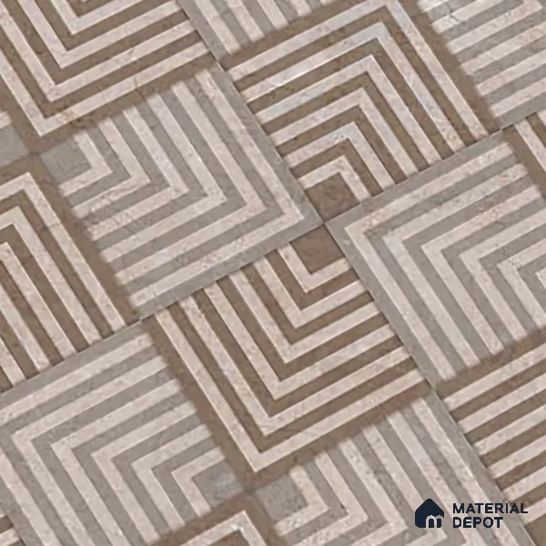 Brown Patterned Wall Tile TL 06700 Gravier Rustic Amber 2 ft x 4 ft Vitrified Glossy Finish - 9 mm | 6 Random Design | Suitable for Living Room, Bedroom, Bathroom