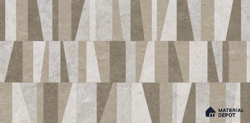 Grey Highlighter Wall Tile TL 06701 B Gravier Frosted Russet Embellish 2 ft x 4 ft Vitrified Glossy Finish - 9 mm | 4 Random Design | Suitable For Bathroom, Accent/Feature Wall, Dining Area