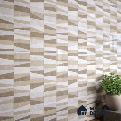 Grey Highlighter Wall Tile TL 06701 B Gravier Frosted Russet Embellish 2 ft x 4 ft Vitrified Glossy Finish - 9 mm | 4 Random Design | Suitable For Bathroom, Accent/Feature Wall, Dining Area
