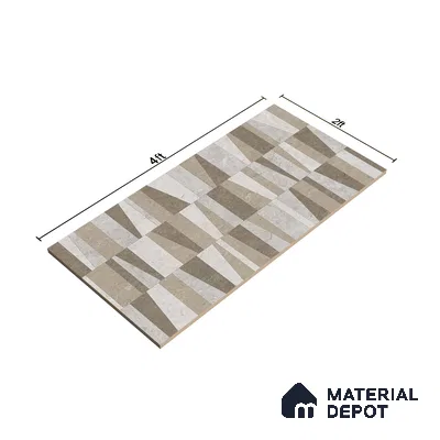 Grey Highlighter Wall Tile TL 06701 B Gravier Frosted Russet Embellish 2 ft x 4 ft Vitrified Glossy Finish - 9 mm | 4 Random Design | Suitable For Bathroom, Accent/Feature Wall, Dining Area