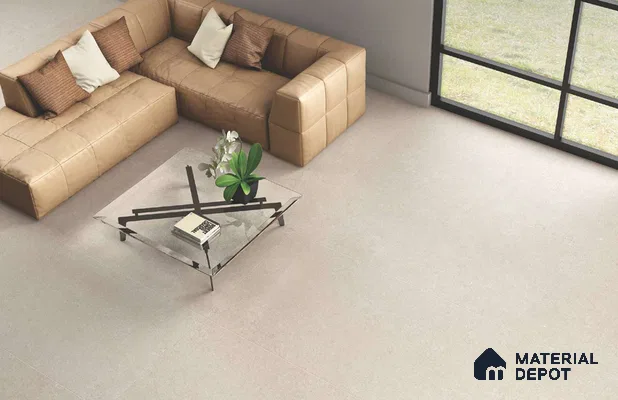 Cream Stone Floor & Wall Tile TL 06702 Gravier Desert Whisper 2 ft x 4 ft Vitrified Carving Matte Finish - 9 mm | 6 Random Design | Suitable for Living Room, Bedroom, Bathroom
