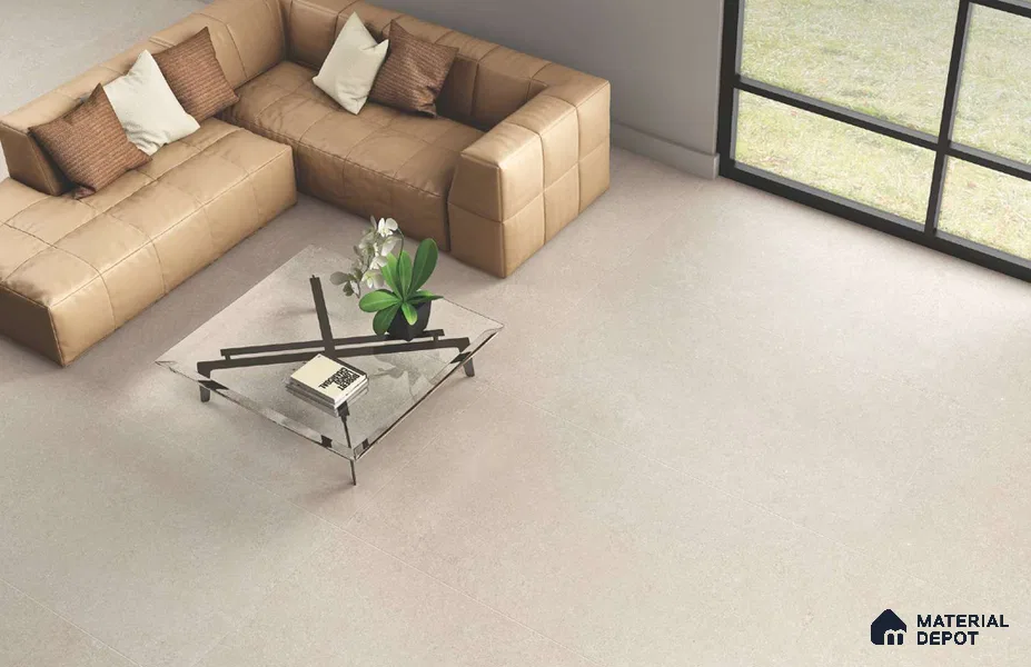 Cream Stone Floor & Wall Tile TL 06702 Gravier Desert Whisper 2 ft x 4 ft Vitrified Carving Matte Finish - 9 mm | 6 Random Design | Suitable for Living Room, Bedroom, Bathroom