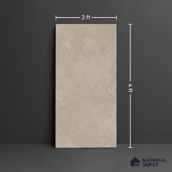 Beige Stone Floor & Wall Tile TL 06703 B Gravier Sahara Palm 2 ft x 4 ft Vitrified Carving Matte Finish - 9 mm | 4 Random Design | Suitable for Living Room, Bedroom, Bathroom