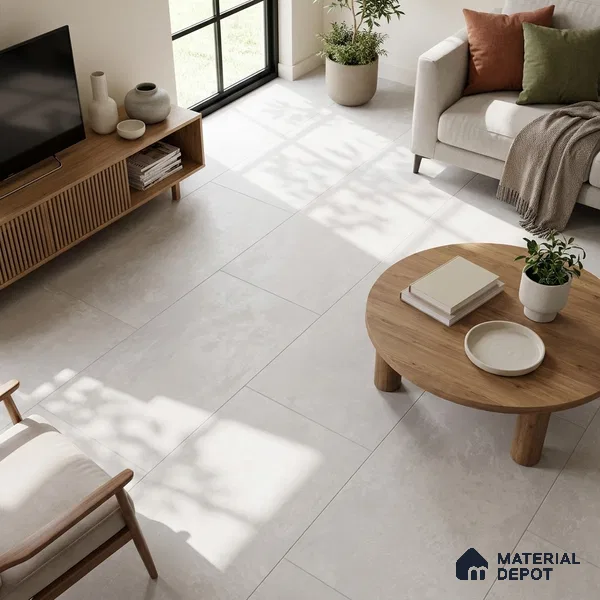 Grey Stone Floor & Wall Tile TL 06703 E Gravier Silken Stream 2 ft x 4 ft Vitrified Carving Matte Finish - 9 mm | 4 Random Design | Suitable for Living Room, Bedroom, Bathroom