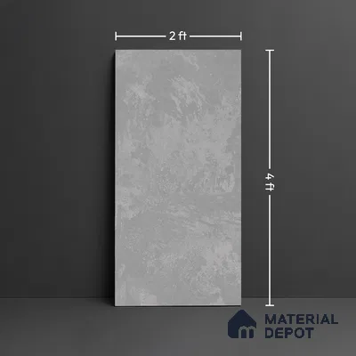 Grey Stone Floor & Wall Tile TL 06703 F Gravier Iron Mist 2 ft x 4 ft Vitrified Carving Matte Finish - 9 mm | 4 Random Design | Suitable for Living Room, Bedroom, Bathroom