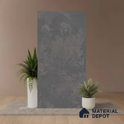Grey Stone Floor & Wall Tile TL 06703 Gravier Obsidian Veil 2 ft x 4 ft Vitrified Carving Matte Finish - 9 mm | 4 Random Design | Suitable for Living Room, Bedroom, Bathroom