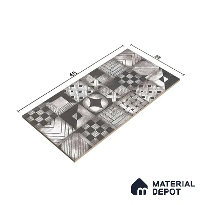 Grey Highlighter Wall Tile TL 06704 Gravier Charcoal Essence 2 ft x 4 ft Vitrified Carving Matte Finish - 9 mm | Suitable For Bathroom, Accent/Feature Wall, Dining Area