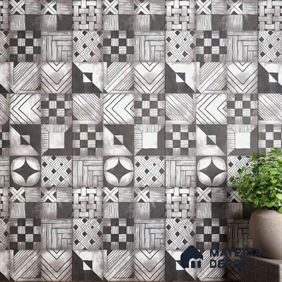 Grey Highlighter Wall Tile TL 06704 Gravier Charcoal Essence 2 ft x 4 ft Vitrified Carving Matte Finish - 9 mm | Suitable For Bathroom, Accent/Feature Wall, Dining Area