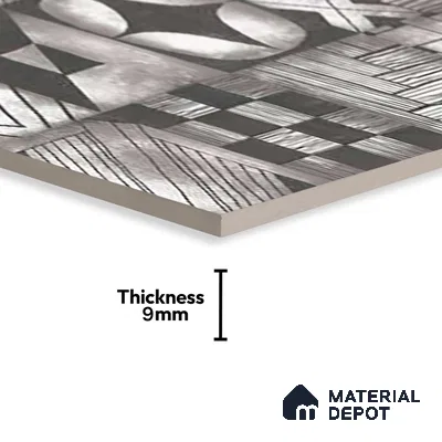 Grey Highlighter Wall Tile TL 06704 Gravier Charcoal Essence 2 ft x 4 ft Vitrified Carving Matte Finish - 9 mm | Suitable For Bathroom, Accent/Feature Wall, Dining Area