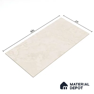 Marble Crema Marfil Wall & Floor Tile TL 06705 Ivory Beige 4 ft x 2 ft Matte Finish Vitrified Tile - 9 mm | 4 Random Designs | Suitable For Living Room, Bedroom, Kitchen