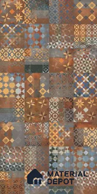 Brown Moroccan Wall Tile TL 06706 Gravier Burnished Leaf 2 ft x 4 ft Vitrified Carving Matte Finish - 9 mm | Suitable for Living Room, Bedroom, Bathroom