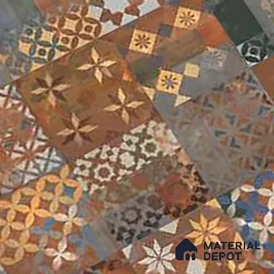 Brown Moroccan Wall Tile TL 06706 Gravier Burnished Leaf 2 ft x 4 ft Vitrified Carving Matte Finish - 9 mm | Suitable for Living Room, Bedroom, Bathroom