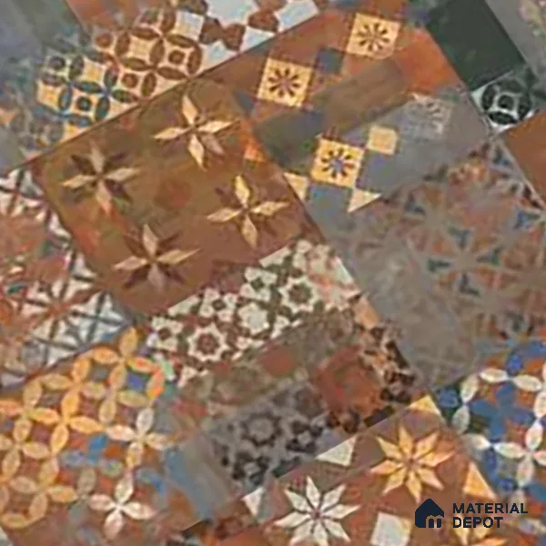 Brown Moroccan Wall Tile TL 06706 Gravier Burnished Leaf 2 ft x 4 ft Vitrified Carving Matte Finish - 9 mm | Suitable for Living Room, Bedroom, Bathroom