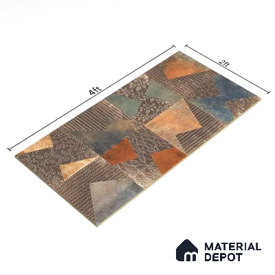 Brown Moroccan Wall Tile TL 06707 Gravier Mocha Luxe 2 ft x 4 ft Vitrified Carving Matte Finish - 9 mm | Suitable for Living Room, Bedroom, Bathroom