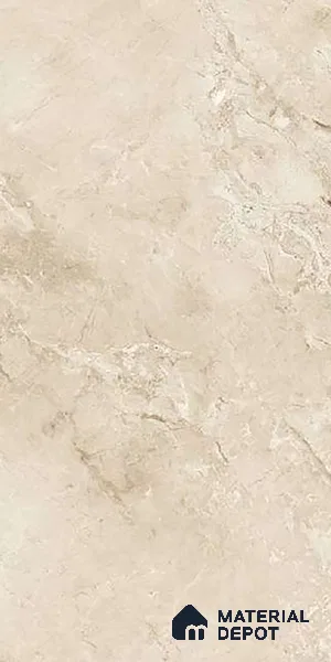 Marble Crema Marfil Wall & Floor Tile TL 06710 Sand Beige 4 ft x 2 ft Glossy Finish Vitrified Tile - 9 mm | 5 Random Designs | Suitable For Living Room, Bedroom, Dining
