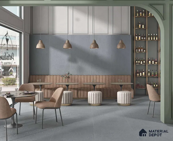 Cement Wall & Floor Tile TL 06715 B Grey 4 ft x 2 ft Matte Finish Vitrified Tile - 9 mm | 6 Random Designs | Suitable For Living Room, Bedroom, Kitchen