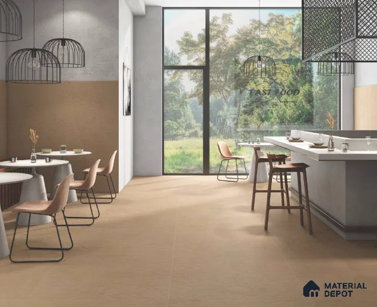 Cement Crema Marfil Wall & Floor Tile TL 06715 E Camel Beige 4 ft x 2 ft Matte Finish Vitrified Tile - 9 mm | 6 Random Designs | Suitable For Living Room, Bedroom, Kitchen
