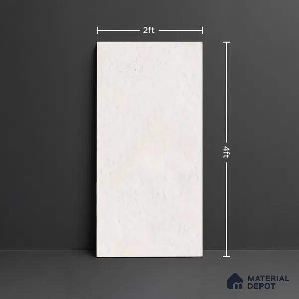 Cement Carrara Wall & Floor Tile TL 06715 Off-White 4 ft x 2 ft Matte Finish Vitrified Tile - 9 mm | 6 Random Designs | Suitable For Living Room, Bedroom, Kitchen