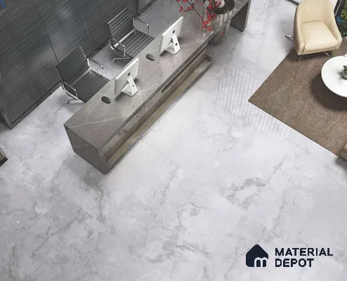 Marble Onyx Wall & Floor Tile TL 06716 B Cool White 4 ft x 2 ft Glossy Finish Vitrified Tile - 9 mm | 10 Random Designs | Suitable For Living Room, Bedroom, Dining