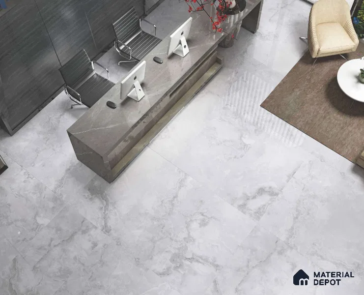 Marble Onyx Wall & Floor Tile TL 06716 B Cool White 4 ft x 2 ft Glossy Finish Vitrified Tile - 9 mm | 10 Random Designs | Suitable For Living Room, Bedroom, Dining