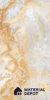 Marble Onyx Wall & Floor Tile TL 06716 C Warm White 4 ft x 2 ft Matte Finish Vitrified Tile - 9 mm | 10 Random Designs | Suitable For Living Room, Bedroom, Kitchen