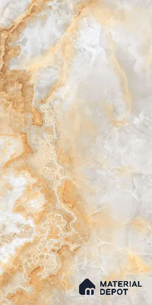 Marble Onyx Wall & Floor Tile TL 06716 C Warm White 4 ft x 2 ft Matte Finish Vitrified Tile - 9 mm | 10 Random Designs | Suitable For Living Room, Bedroom, Kitchen