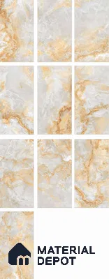 Marble Onyx Wall & Floor Tile TL 06716 C Warm White 4 ft x 2 ft Matte Finish Vitrified Tile - 9 mm | 10 Random Designs | Suitable For Living Room, Bedroom, Kitchen