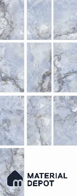 Marble Onyx Wall & Floor Tile TL 06716 Ice Blue 4 ft x 2 ft Matte Finish Vitrified Tile - 9 mm | 10 Random Designs | Suitable For Living Room, Bedroom, Kitchen