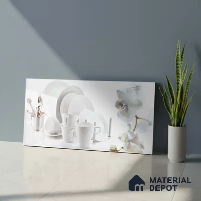 White Highlighter Wall Tile TL 06719 C Lustra 2 ft x 1 ft Ceramic Glossy Finish - 9 mm | Suitable For Kitchen & Dining Area