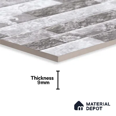 Grey Stacked Stone Wall Tile TL 06721 B Lustra Stormstone Grey 2 ft x 1 ft Ceramic Carving Satin Finish - 9 mm |  | Suitable for Living Room, Bedroom, Bathroom