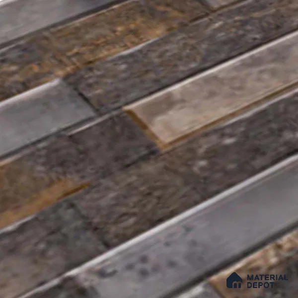 Grey Stacked Stone Wall Tile TL 06721 C Lustra Shimmering Cliff 2 ft x 1 ft Ceramic Carving Satin Finish - 9 mm | | Suitable for Living Room, Bedroom, Bathroom