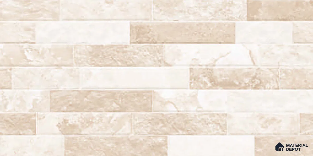 Beige Stacked Stone Wall Tile TL 06721 Lustra Canyon Sandstone 2 ft x 1 ft Ceramic Carving Satin Finish - 9 mm |  | Suitable for Living Room, Bedroom, Bathroom