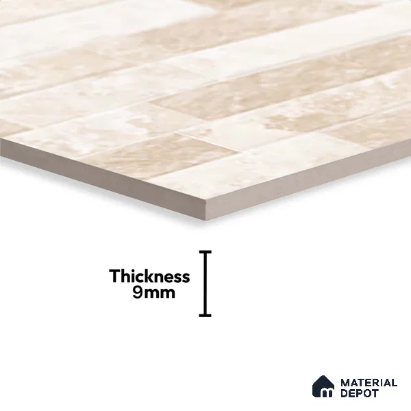 Beige Stacked Stone Wall Tile TL 06721 Lustra Canyon Sandstone 2 ft x 1 ft Ceramic Carving Satin Finish - 9 mm |  | Suitable for Living Room, Bedroom, Bathroom
