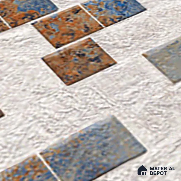 Multi Colour Stacked Stone Wall Tile TL 06722 B Lustra Embered Summit 2 ft x 1 ft Ceramic Carving Satin Finish - 9 mm | | Suitable for Living Room, Bedroom, Bathroom