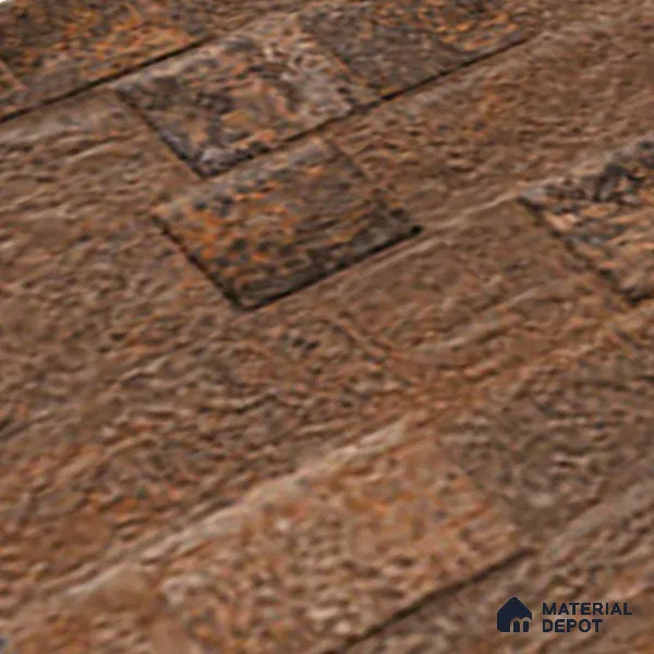 Brown Stacked Stone Wall Tile TL 06722 C Lustra Coppered Peaks 2 ft x 1 ft Ceramic Carving Satin Finish - 9 mm | | Suitable for Living Room, Bedroom, Bathroom