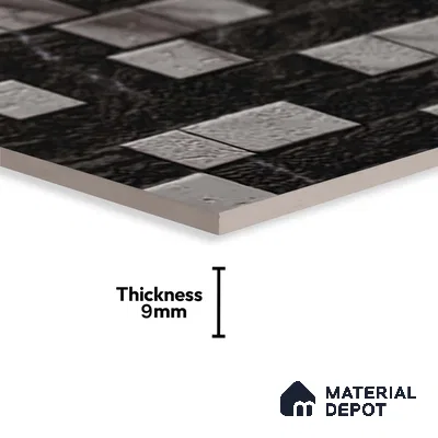 Grey Stacked Stone Wall Tile TL 06722 E Lustra Smoked Glacier 2 ft x 1 ft Ceramic Carving Satin Finish - 9 mm |  | Suitable for Living Room, Bedroom, Bathroom