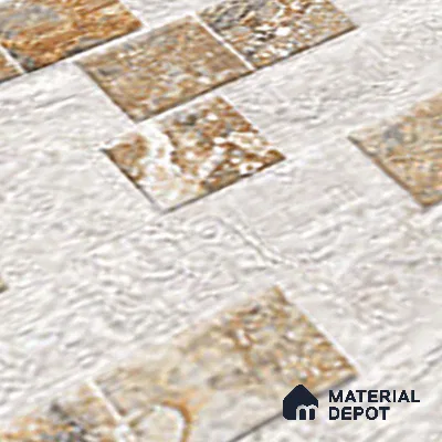 Cream Stacked Stone Wall Tile TL 06722 Lustra Alpine Serenity 2 ft x 1 ft Ceramic Carving Satin Finish - 9 mm |  | Suitable for Living Room, Bedroom, Bathroom