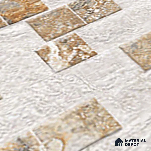 Cream Stacked Stone Wall Tile TL 06722 Lustra Alpine Serenity 2 ft x 1 ft Ceramic Carving Satin Finish - 9 mm |  | Suitable for Living Room, Bedroom, Bathroom