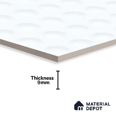Pebbles Wall Tile TL 06723 Lustra Celestial White 2 ft x 1 ft Ceramic Glossy Finish - 9 mm | Suitable For Kitchen Backsplash, Bathroom & Basin Accent