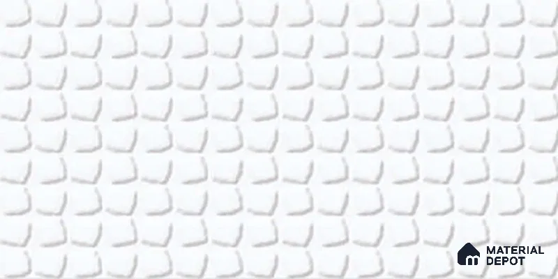 Punch Wall Tile TL 06724 Lustra Prismatic White 2 ft x 1 ft Ceramic Glossy Finish - 9 mm | Suitable For Kitchen & Bathroom