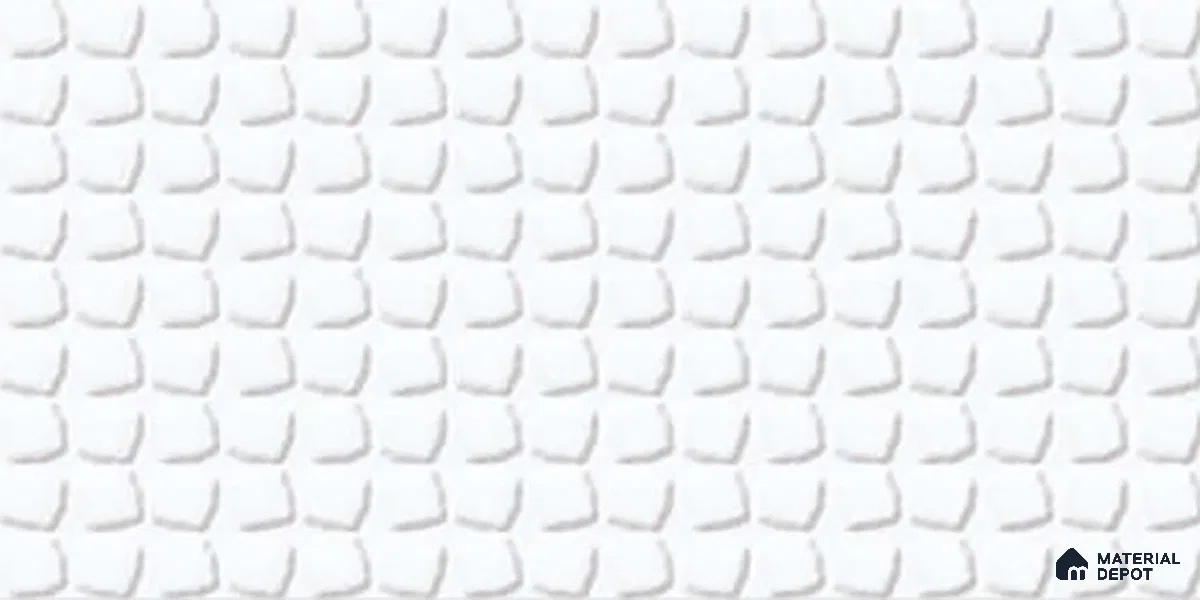 Punch Wall Tile TL 06724 Lustra Prismatic White 2 ft x 1 ft Ceramic Glossy Finish - 9 mm | Suitable For Kitchen & Bathroom