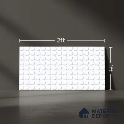 Punch Wall Tile TL 06724 Lustra Prismatic White 2 ft x 1 ft Ceramic Glossy Finish - 9 mm | Suitable For Kitchen & Bathroom