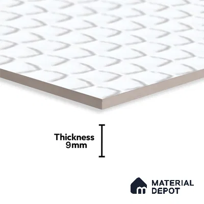 Punch Wall Tile TL 06724 Lustra Prismatic White 2 ft x 1 ft Ceramic Glossy Finish - 9 mm | Suitable For Kitchen & Bathroom