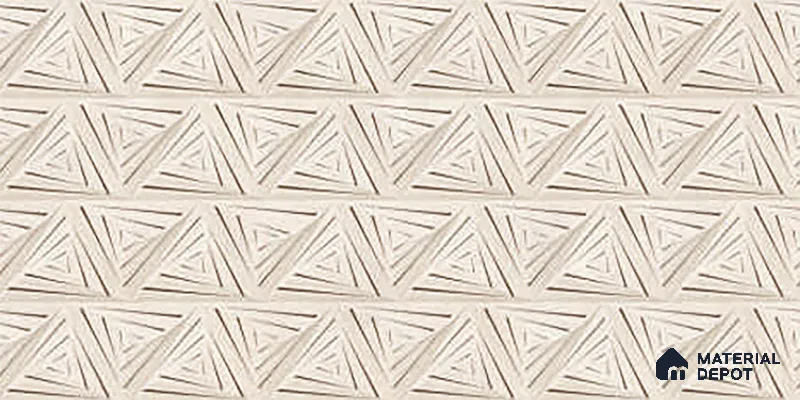 Cream Highlighter Wall Tile TL 06725 B Lustra Mirage Embellish 2 ft x 1 ft Ceramic Carving Satin Finish - 9 mm | Suitable For Kitchen & Bathroom