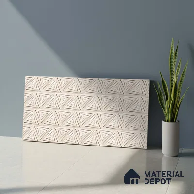 Cream Highlighter Wall Tile TL 06725 B Lustra Mirage Embellish 2 ft x 1 ft Ceramic Carving Satin Finish - 9 mm | Suitable For Kitchen & Bathroom